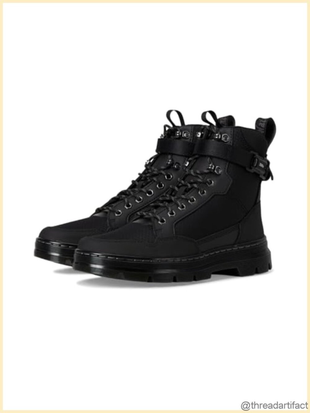 Dr. Martens Combs Tech Combat Boots Lace-Up Ankle Canvas Leather